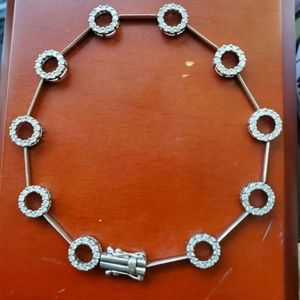 14k white gold DIAMOND bracelet! Stamped 14k genuine diamond bracelet! Great mod